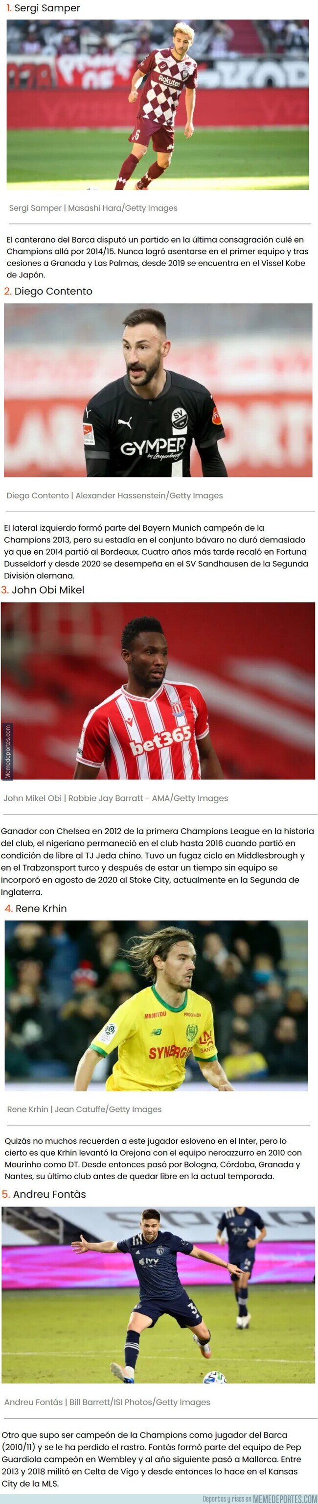 1123574 - Jugadores que ganaron la Champions años atrás y hoy nadie sabe dónde están