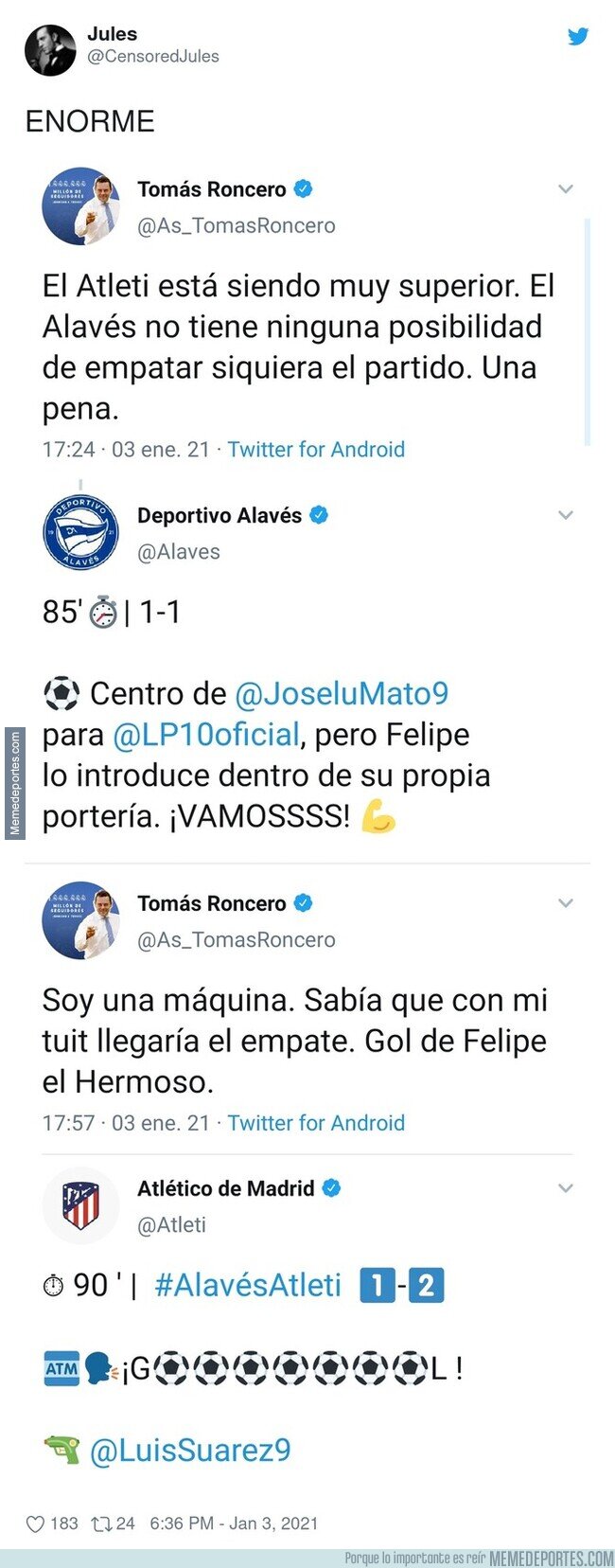 1124427 - La prueba definitiva de que Tomás Roncero es el ser más gafee de la tierra con esto que intentó hacer ayer contra el Atleti