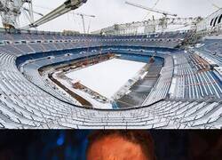 Enlace a El Bernabéu con la nieve de enero