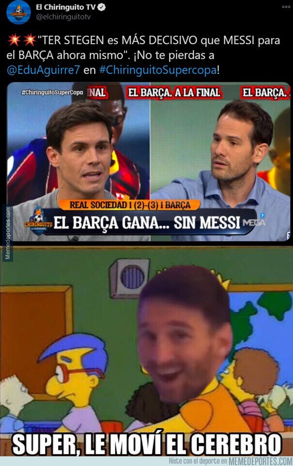 1125193 - Edu Aguirre está tan obsesionado con Messi que lo ataca hasta cuando no juega