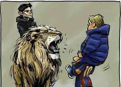 Enlace a Leo contra el león, por @goalenespanol
