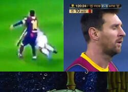 Enlace a Messi acabó expulsado por primera vez con el Barça