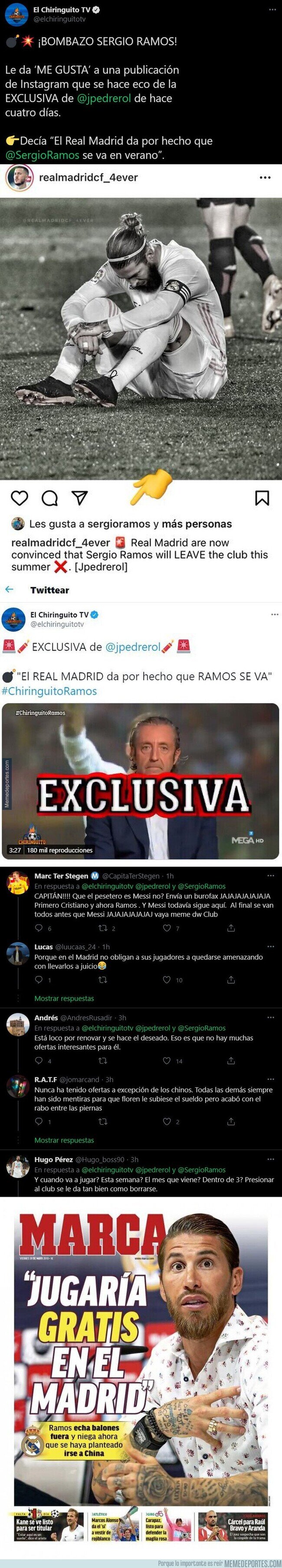 1126847 - El 'Me gusta' de Sergio Ramos a esta publicación que está dinamitando el Real Madrid por su posible marcha