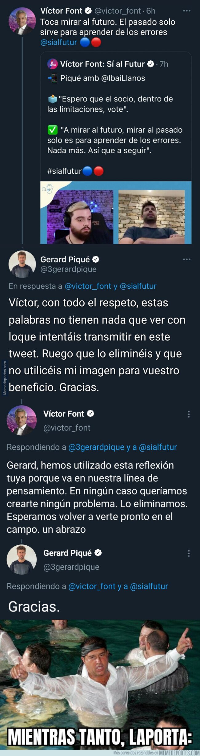 1127092 - El cruce de tuits entre Piqué y Víctor Font que podrían hacerle perder las elecciones definitivamente