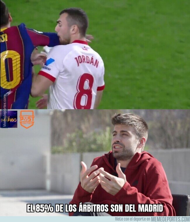 1127471 - Terrible, Jordán golpeando el codo de Messi con su nariz