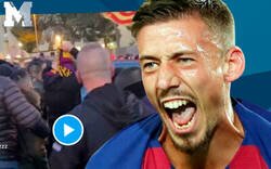 Enlace a La gran cantidad de gente a la que se tuvo que enfrentar Lenglet a su entrada al Camp Nou antes del partido en plena pandemia