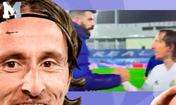 Enlace a Sacada de r*abo total de Modric diciéndole esto a Piqué tras verle saltar al campo al finalizar el Clásico