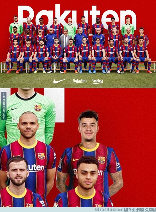 1132563 - Coutinho no estuvo en la foto de temporada del equipo así que lo colaron con Photoshop