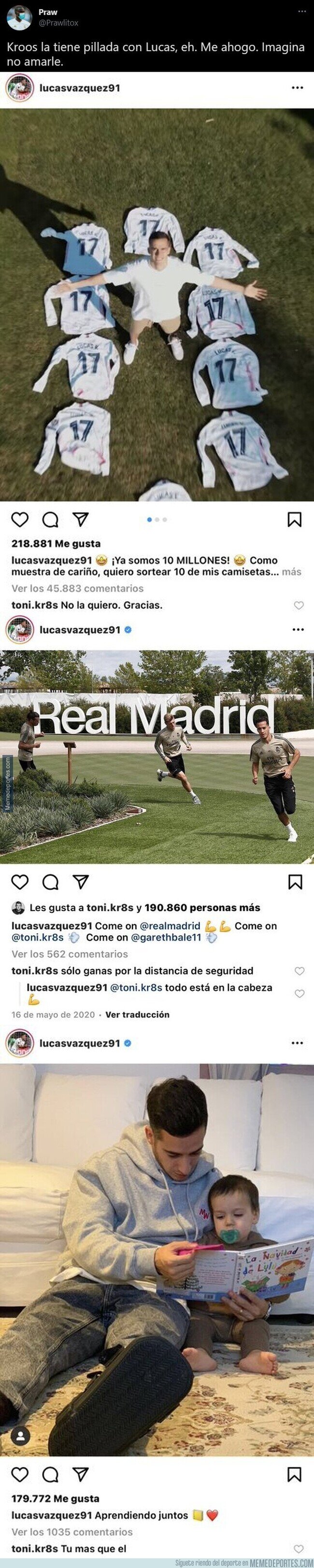 1134054 - Toni Kroos se gana el aplauso de todo el madridismo por estas respuestas que le deja a Lucas Vázquez en redes sociales