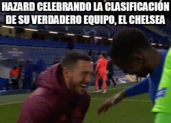 Enlace a Hazard y el Chelsea están felices