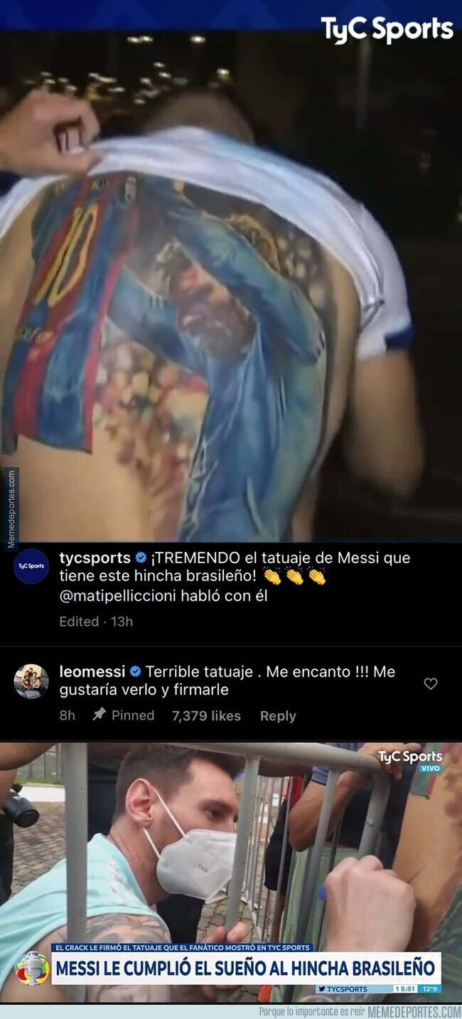 1137880 - La bonita historia de Messi y el tatuaje de un hincha que emocionó al futbolista nada más verlo