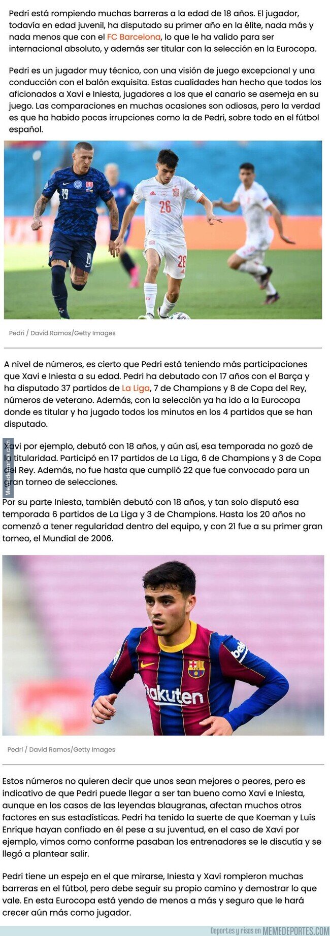 1138764 - Así estaba la carrera de Xavi e Iniesta a la misma edad de Pedri
