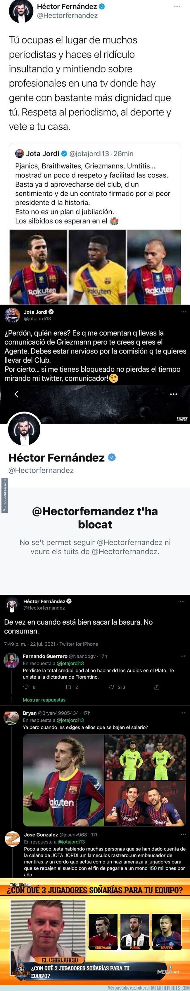 1140474 - Este colaborador de 'El Chiringuito' está llorando por este mensaje del jefe de comunicación de Griezmann