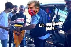 Enlace a Messi llegando a Barcelona