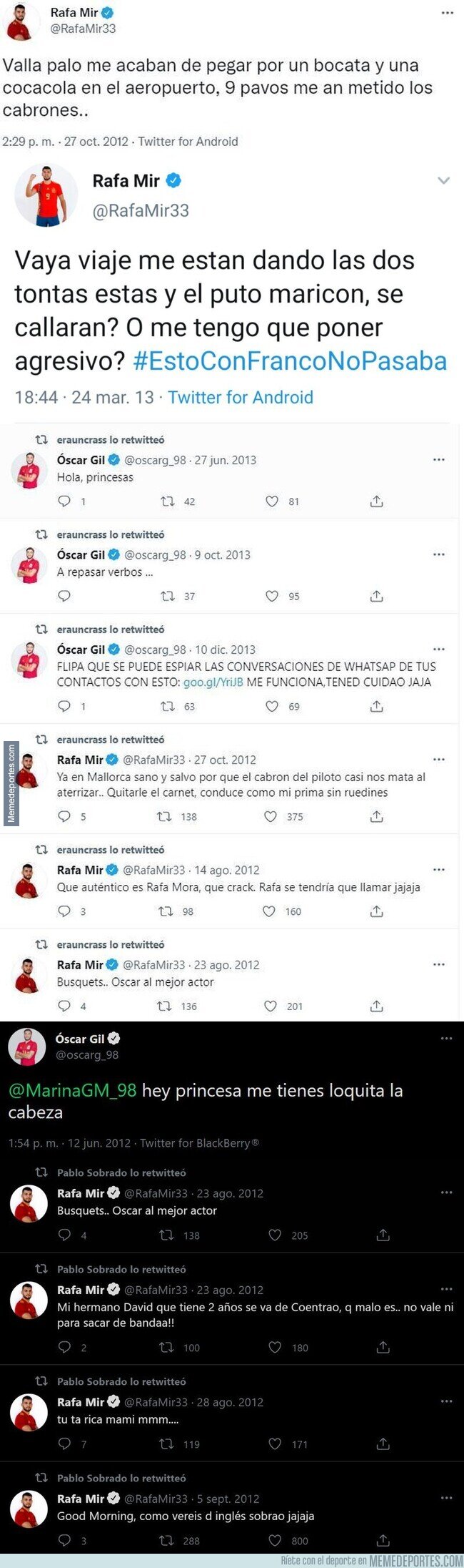 1141215 - Los tuits del pasado de Rafa Mir por los que todo el mundo se está riendo