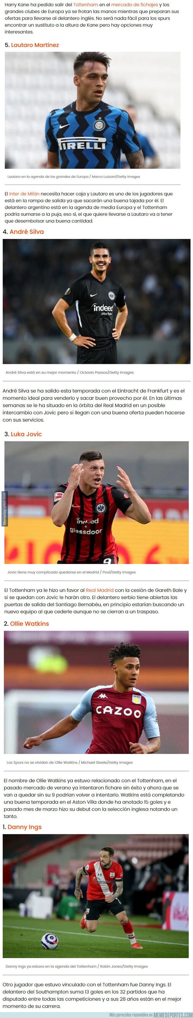 1141287 - Estos son los delanteros que podrían reemplazar a Harry Kane en el Tottenham