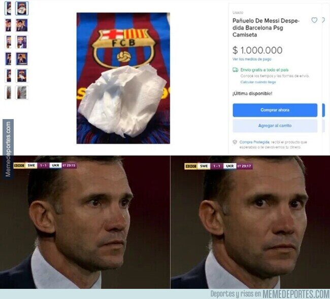 1142547 - Alguien está vendiendo n internet el pañuelo de la despedida de Messi