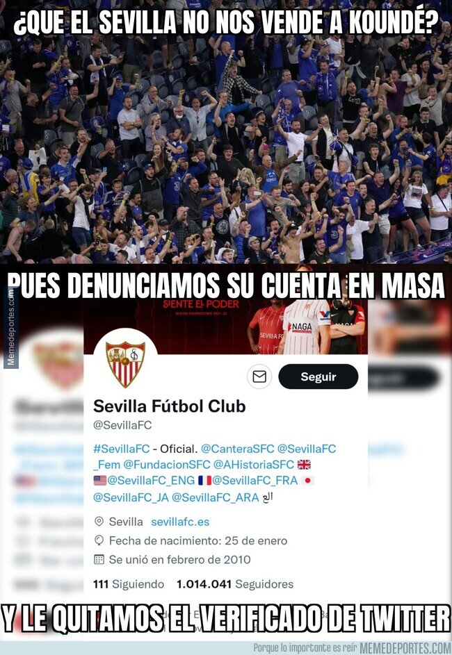 1143373 - Los fans del Chelsea la toman con el Twitter del Sevilla por Koundé