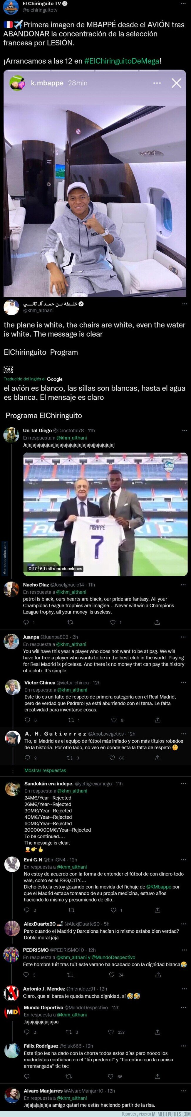 1143615 - Este jeque de Qatar ha dejado totalmente en ridículo al programa El Chiringuito tras esta publicación sobre Mbappé