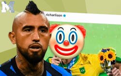 Enlace a Richarlison publica esto antes del partido contra Argentina. Quien le contesta fue Arturo Vidal