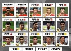 Enlace a La evolución de Cristiano Ronaldo desde el FIFA 2004 hasta el FIFA 22