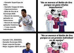 Enlace a Si comparamos la temporada 20/21 de Messi, Cristiano, Jorginho y Lewandowski, el resultado es un poco odioso