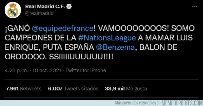 1146432 - Dicen que este era el tweet original que iba a publicar el Real Madrid