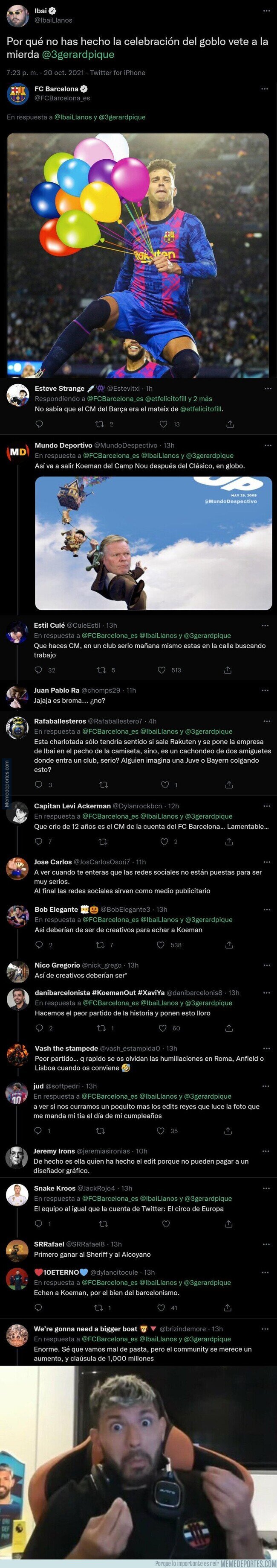 1147100 - Los aficionados del Barça están cabreados con su club por tuitear esto a Ibai tras el lamentable partido de Champions