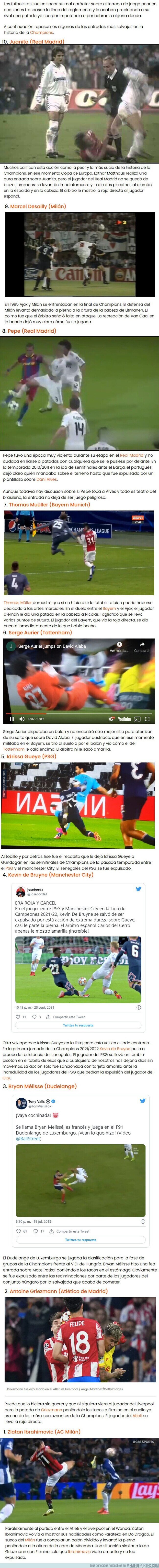 1147125 - Estas son las entradas más brutales que se han visto en la historia de la Champions League