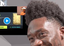 Enlace a Brutal: La reacción de Alphonso Davies al ver que le ha tocado la carta de Messi en el FIFA