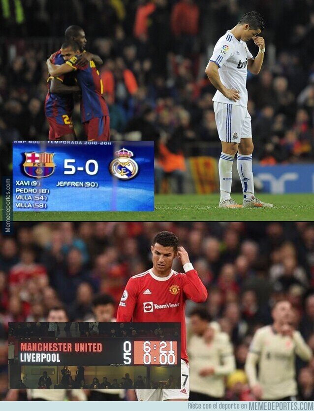 1147435 - Que honor. Cristiano estuvo presente en las goleadas de los clásicos de España e Inglaterra.