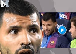 Enlace a La escena del Kun Agüero antes de empezar el Clásico que ha enamorado a todos los culés