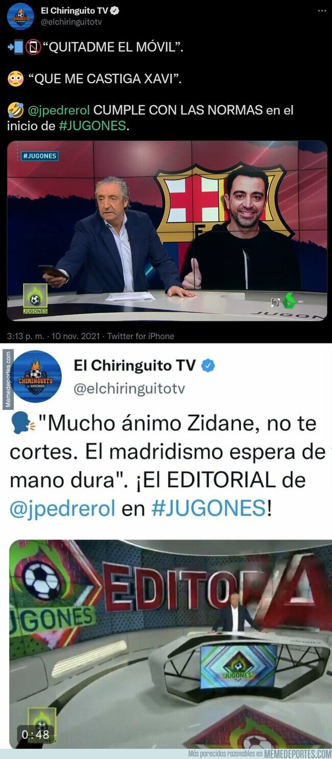 1148594 - Así es el doble rasero de Pedrerol cuando un entrenador del Barça o Madrid tiene mano dura