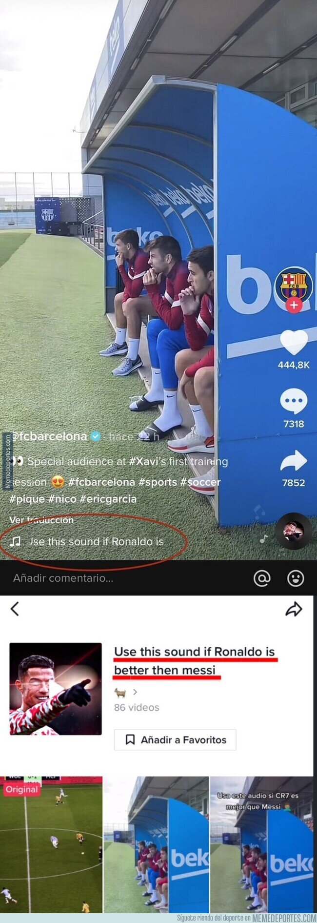 1148607 - El Barça se ha troleado a si mismo en TikTok al usar esta música en uno de sus vídeos