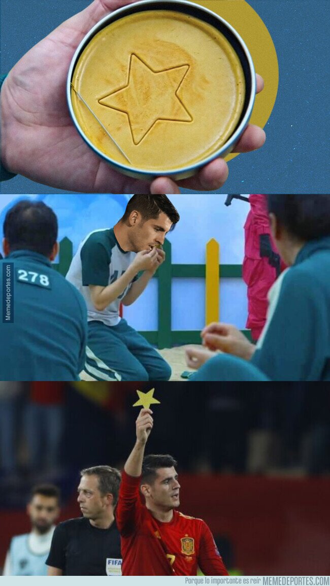 1148824 - Grande Morata jugando al Juego del Calamar en pleno partido