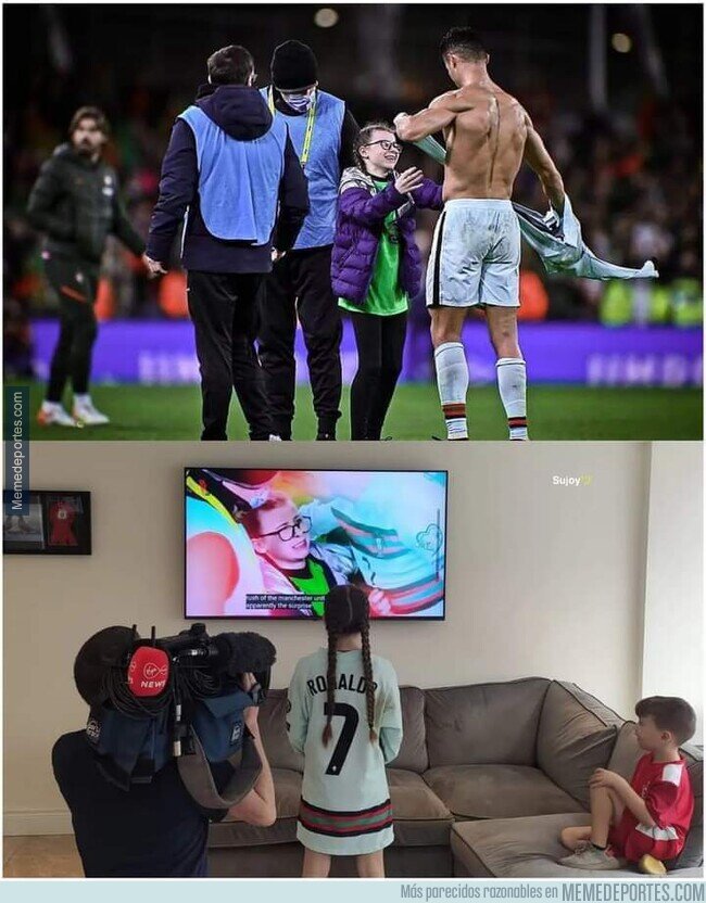 1148865 - La pequeña fan de Cristiano que recibió su camiseta reviviendo el momento del sueño