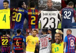Enlace a Dani Alves, el coleccionador de dorsales