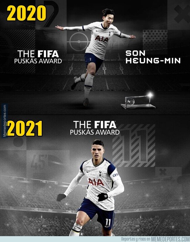 1153373 - Tottenham se queda con el Puskas por dos años seguidos. De esto no hay precedentes.