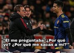 Enlace a Rangnick, con dos coj*nes, sacando a Cristiano y dando una lección que muchos futbolistas deberían aprender