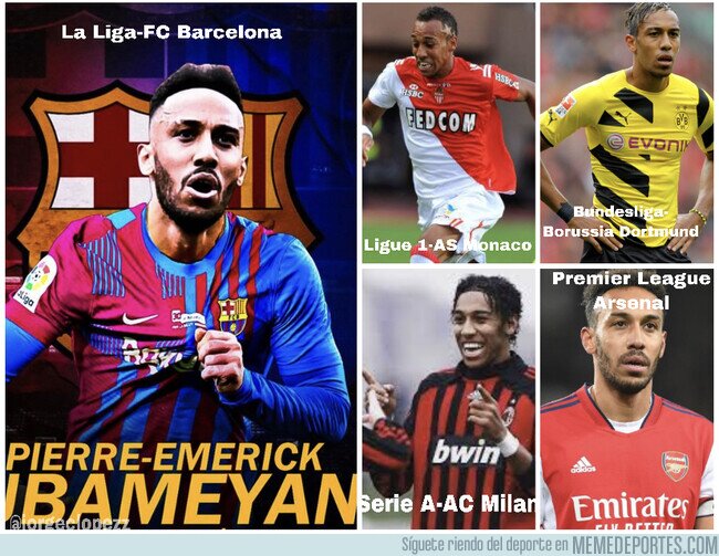 1154294 - Pierre Emerick Aubameyang se convierte en el único jugador en la historia que ha pasado por las 5 grandes ligas
