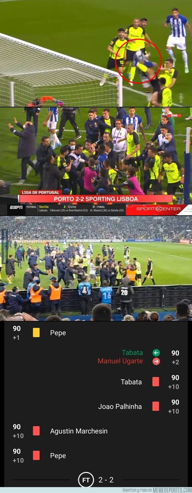 1154939 - La bochornosa pelea que generó una falta sobre Pepe en el clásico entre Porto y Sporting