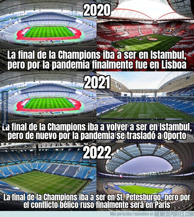 1155803 - La final de la Champions lleva 3 años cambiando de sede