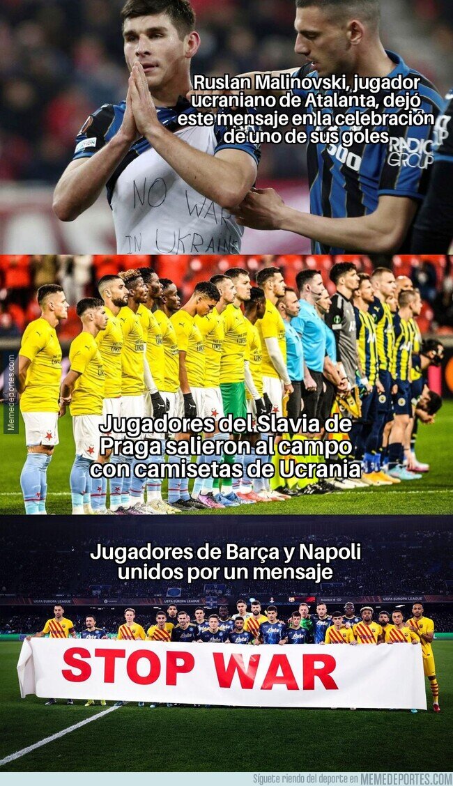 1155816 - Los gestos contra el conflicto bélico que vimos en la jornada de Europa League