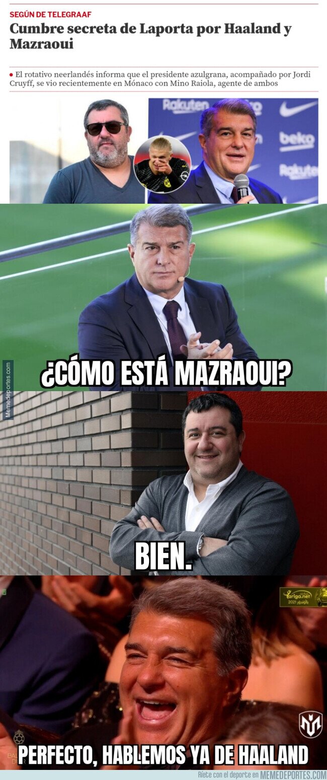 1155871 - Laporta y Mino Raiola se reúnen por Haaland y Mazraoui