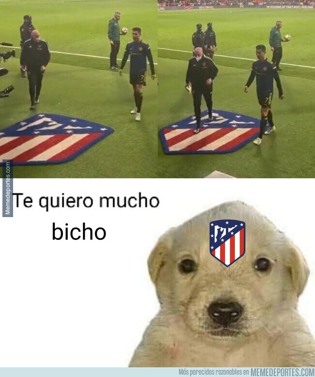 1156274 - Los atléticos empiezan a respetar a Cristiano al evitar pisar su escudo