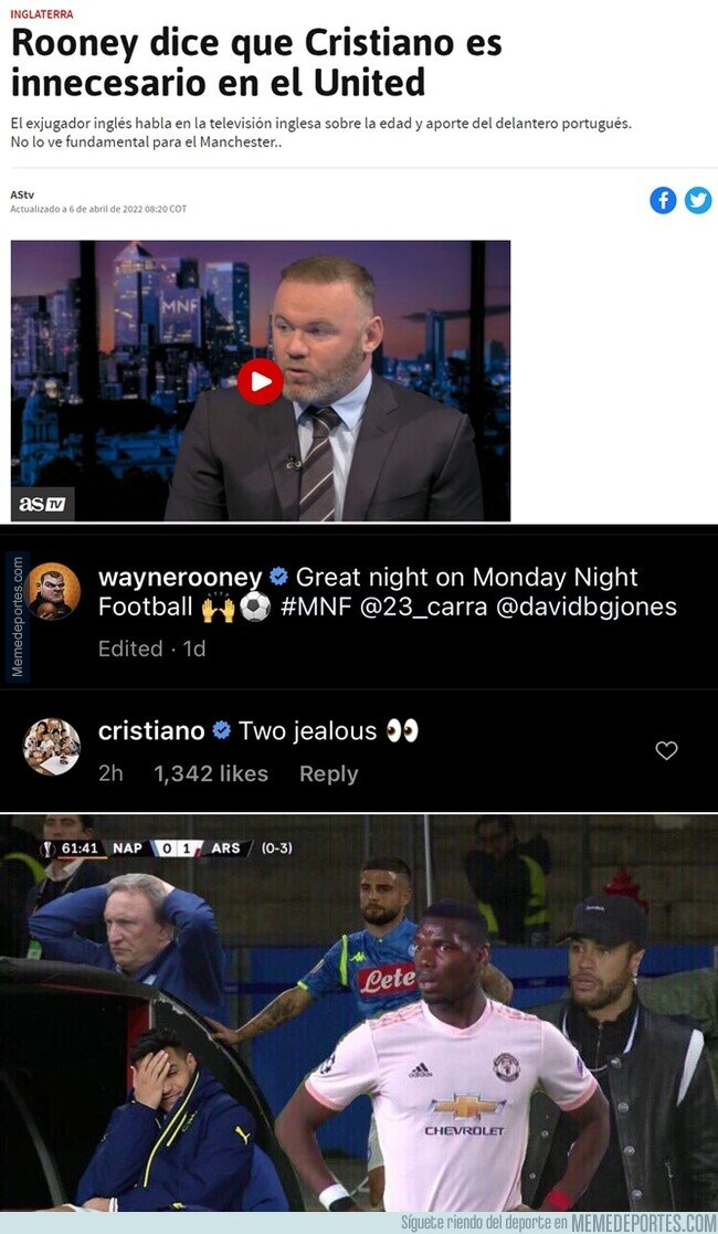 1158548 - Cristiano llama 'envidioso' a Rooney tras estas declaraciones
