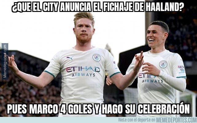 1161459 - De Bruyne hace de Haaland en lo que llega Haaland