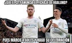 Enlace a De Bruyne hace de Haaland en lo que llega Haaland