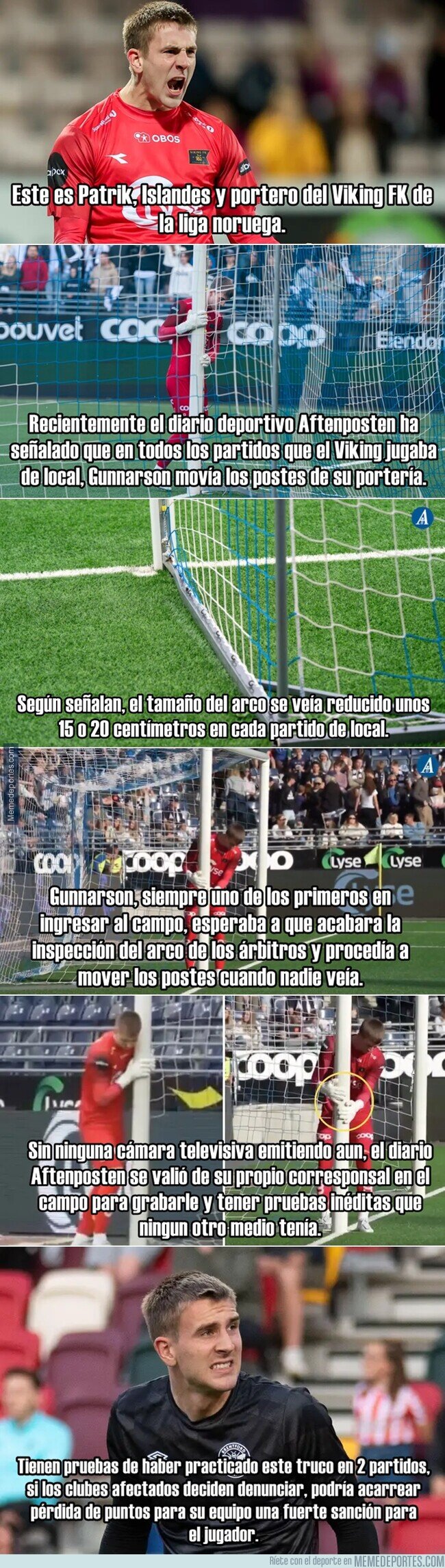 1162814 - ESCÁNDALO. Este portero movía los postes de su arquería antes del partido