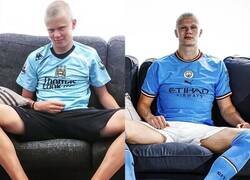 Enlace a Haaland recrea la foto del sofá de 2009